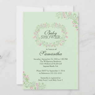 Invitation Beau Baby shower de charpente fleurie en tableau n