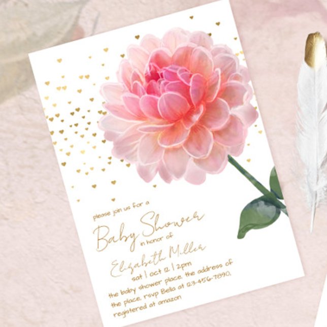 Invitation Beau Baby shower de fleurs d'aquarelle (Créateur téléchargé)