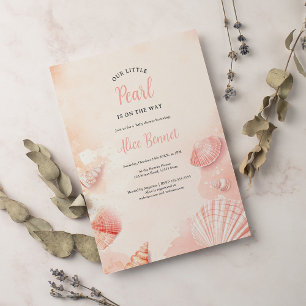 Invitation Beau baby shower de perles d'été