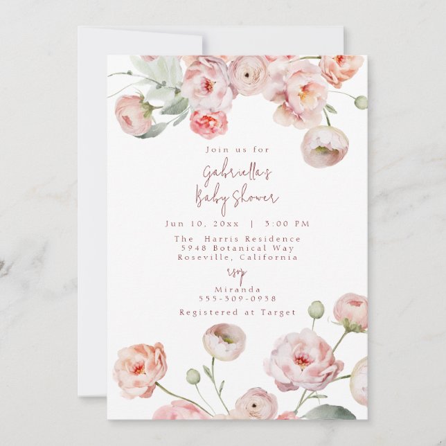 Invitation Beau Baby shower Pastel (Devant)