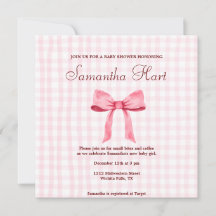 Beau Baby shower rose simpleGingham rose Bow