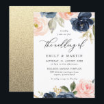 Invitation Beau Blush & Navy Floral Spring Wedding<br><div class="desc">Belle Blush & Navy Floral Spring Wedding Invitation Voir les modèles et objets correspondants dans Niche and Nest Store</div>