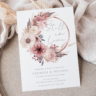 Invitation Beau Boho Blush Mariage Vow Renewal