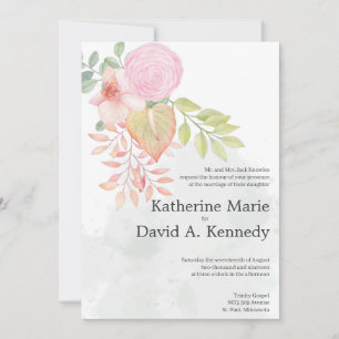 Invitation Beau Boho Lovely Watercolor Flowers Mariage