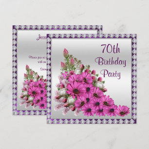 Invitation Beau bouquet lilas et anniversaire de diamants