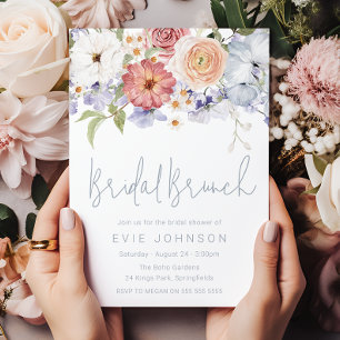 Invitation Beau Brunch Fête des mariées botanique florale
