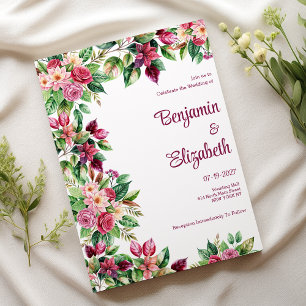 Invitation Beau coloré Mariage de bouquet de fleurs de campag