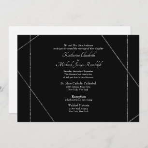 Invitation Beau Elégant noir et blanc Mariage II