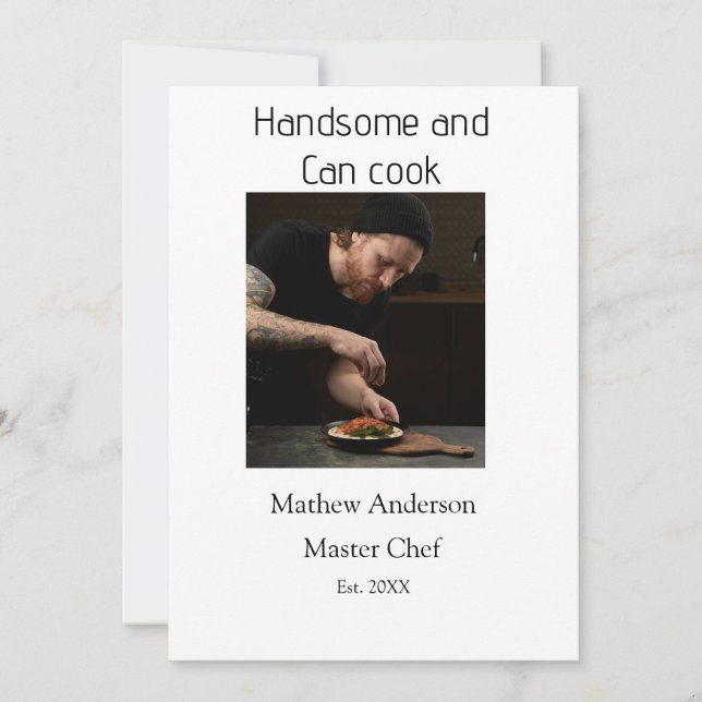 Invitation Beau et peut cuisiner ajouter le nom du maître cui (Devant)