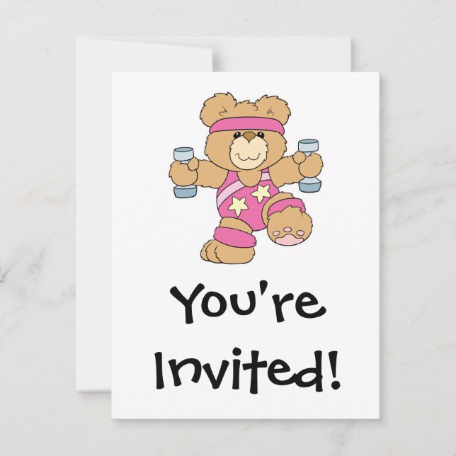 Invitation Beau exercice Fitness ours (Devant)