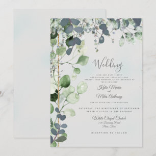 Invitation Beau feuillage d'eucalyptus Les deux parentsInvita
