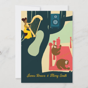 Invitation Beau Harpist Sleepy Mariage du haut-parleur