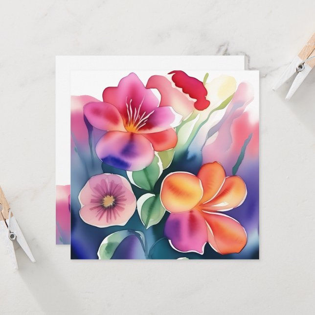 Invitation Beau, heureux, lumière, printemps, été, mignon, él (Devant/Arrière en situation)