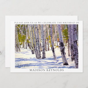 Invitation Beau hiver Aspen neige arbres Anniversaire