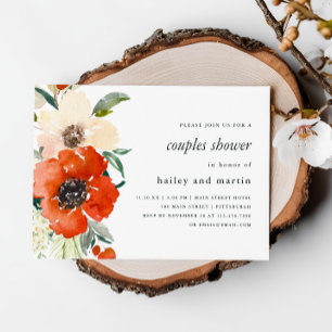 Invitation Beau hiver Floral Mariage Couples Douche
