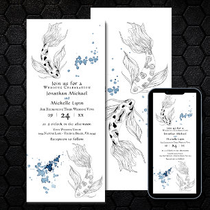 Invitation Beau japonais Koi Mariage de natation
