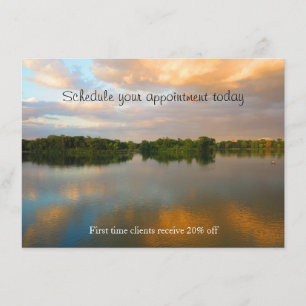 Invitation Beau lac au coucher du soleil