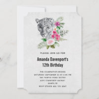 Beau Leopard Portrait Aquarelle Anniversaire