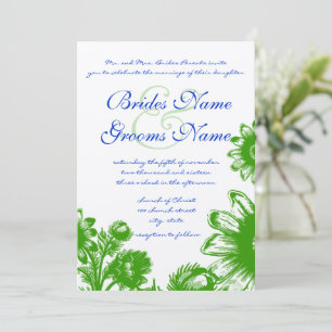 Invitation Beau Mariage à fleurs Vintages