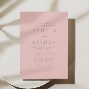 Invitation Beau Mariage d'élégance rose Dusty