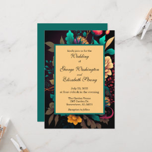Invitation Beau Mariage floral brillant