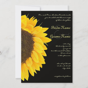 Invitation Beau Mariage noir tournesol