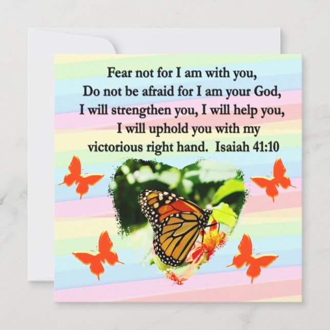 INVITATION BEAU ORANGE BUTTERFLY ISAIAH 41:10 DESIGN (Devant)