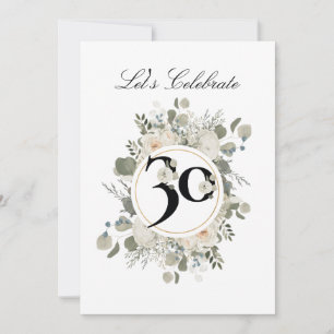 Invitation Beau Pastel Floral 30e ANNIVERSAIRE