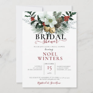 Invitation Beau Wedding shower floral de Noël