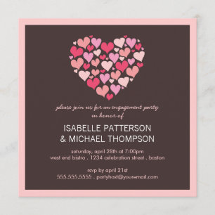 Invitation Beaucoup de coeurs adorent l'invitation de la part