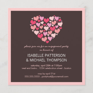 Invitation Beaucoup de coeurs adorent l'invitation de la part