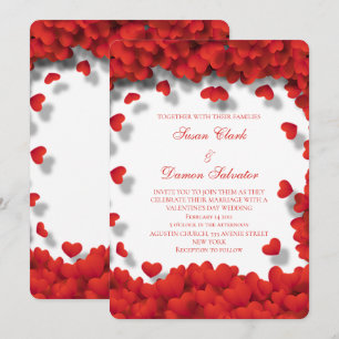 Invitation Beaucoup de Coeurs Rouges Saint Valentin