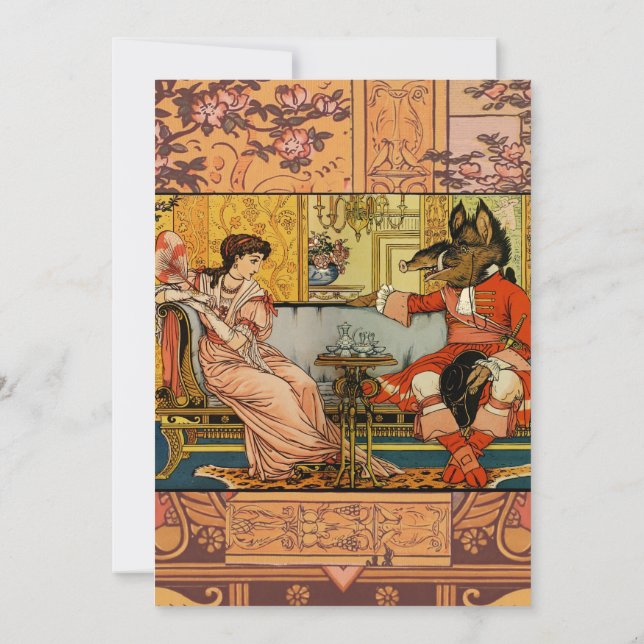 Invitation Beauté Beast Classic Fairy Tale Caractères (Dos)