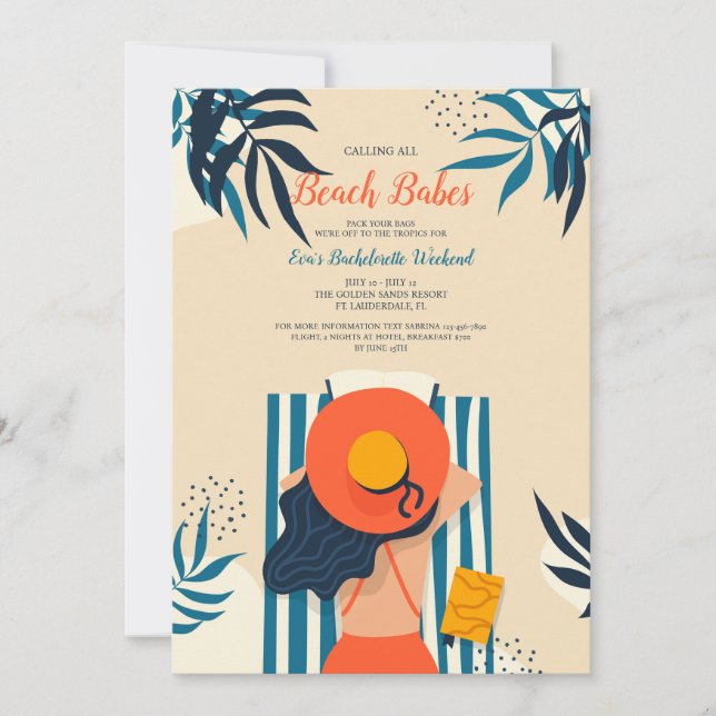 Invitation Beauté de plage (Devant)