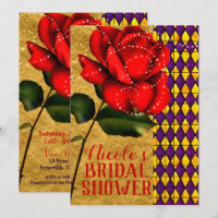 Beauté et la Bête Rose Étincelante Rouge Shower de