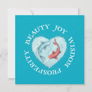 Invitation Beauté, Joie, Sagesse Prospérité Koi 