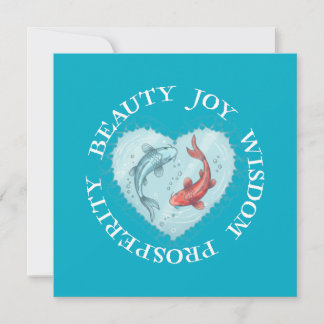 Invitation Beauté, Joie, Sagesse Prospérité Koi