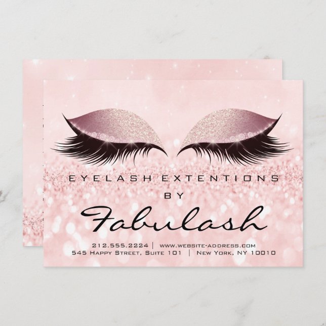 Invitation Beauté Lashes Extension Aftercare Instruction Pink (Devant / Derrière)