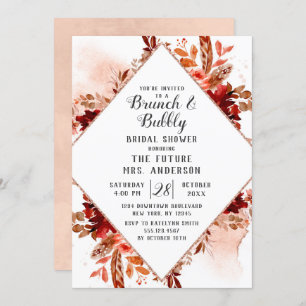 Invitation Beauté rustique Brunch floral & Fête des mariées b