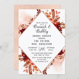 Invitation Beauté rustique Brunch floral & Fête des mariées b