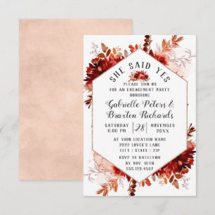 Invitation Beauté Rustique Fleurs Elle a Dit Oui Fête de Fian