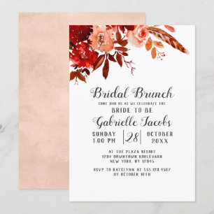 Invitation Beauté rustique Floral Boho Chic Bridal Brunch