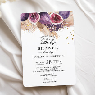 Invitation Beauté tendance violet Figs & Pampas