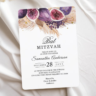 Invitation Beauté tendance violet Figs & Pampas