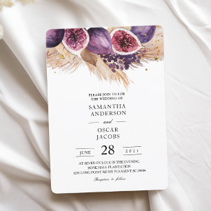 Invitation Beauté tendance violet Figs & Pampas