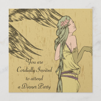 Invitation Beauté vintage Art nouveau Soirée Cocktail Dîner