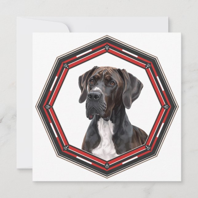 Invitation Beautiful Great Dane In A Frame (Devant)