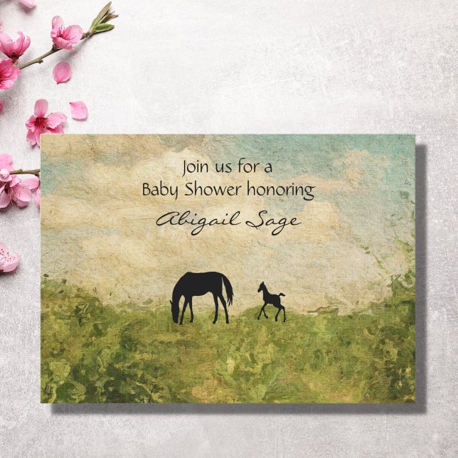 Invitation Beautiful Mare and Foal Horse Baby Shower (Créateur téléchargé)