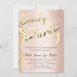 Invitation Beauty Body Party Instant Télécharger Gold Rose