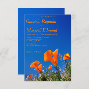 Invitation Beauty Nature Floral Californie Mariage de pavot